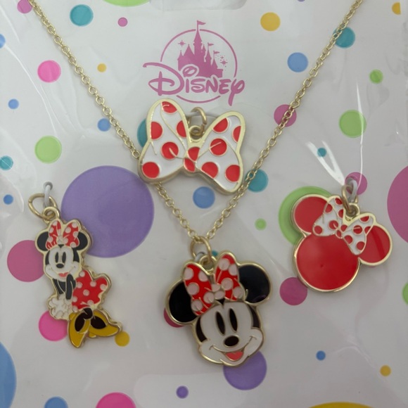Disney Store Minnie Mouse Multiple Pendant Necklace Set NWT - Picture 3 of 3
